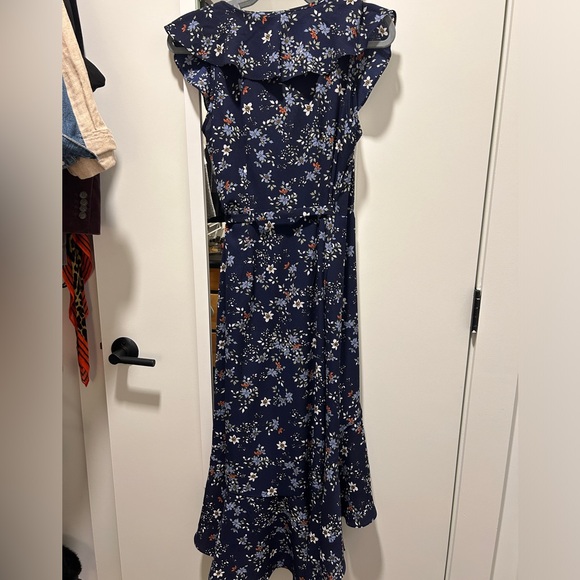 Max Studio Blue Floral Wraparound Dress | Size XS - Picture 4 of 4